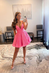 Eulalia Homecoming Dress Pretty A Line V neck Sequin Short Party Cocktail Dress
