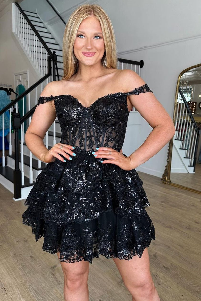 Everly Homecoming Dress Pretty A Line Heart shaped Tiered Short Party Cocktail Dress