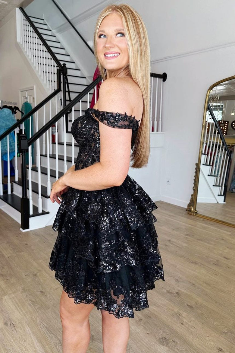 Everly Homecoming Dress Pretty A Line Heart shaped Tiered Short Party Cocktail Dress