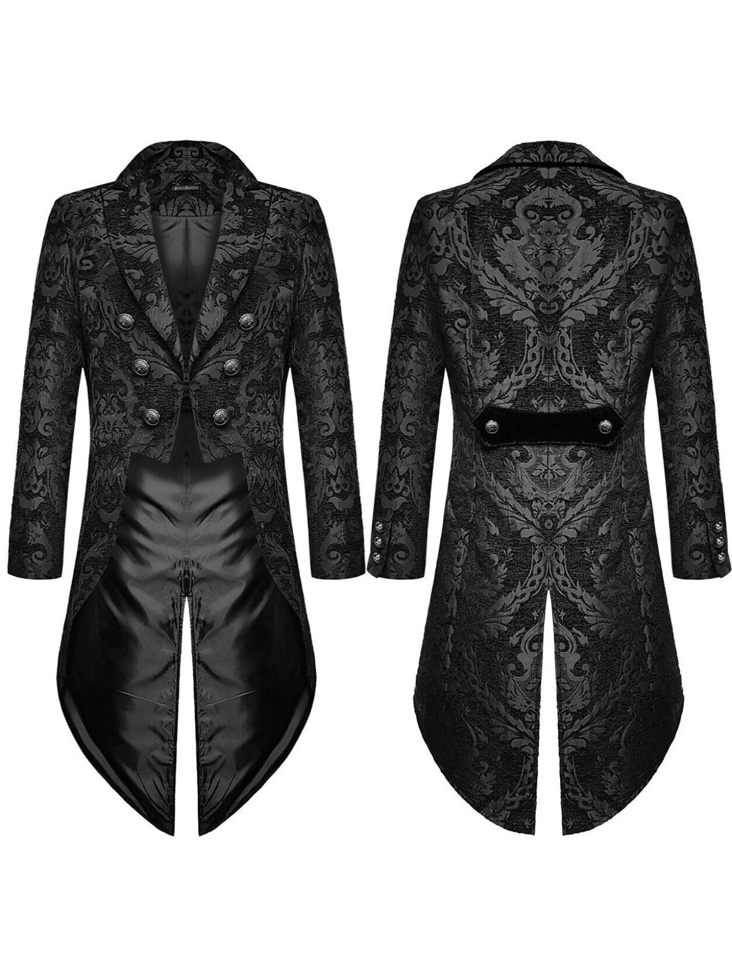 Exquisite Floral Tailcoat Suit For Men In Retro Style