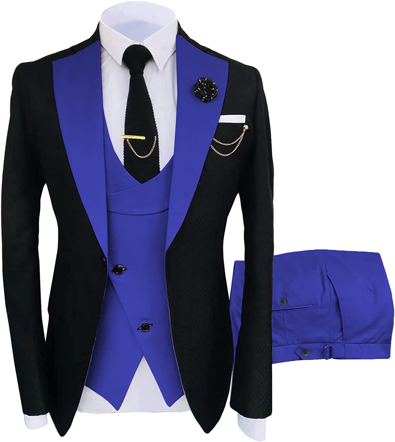 Fancy Violet Shawl Lapel 3 Piece Prom Suit for Men