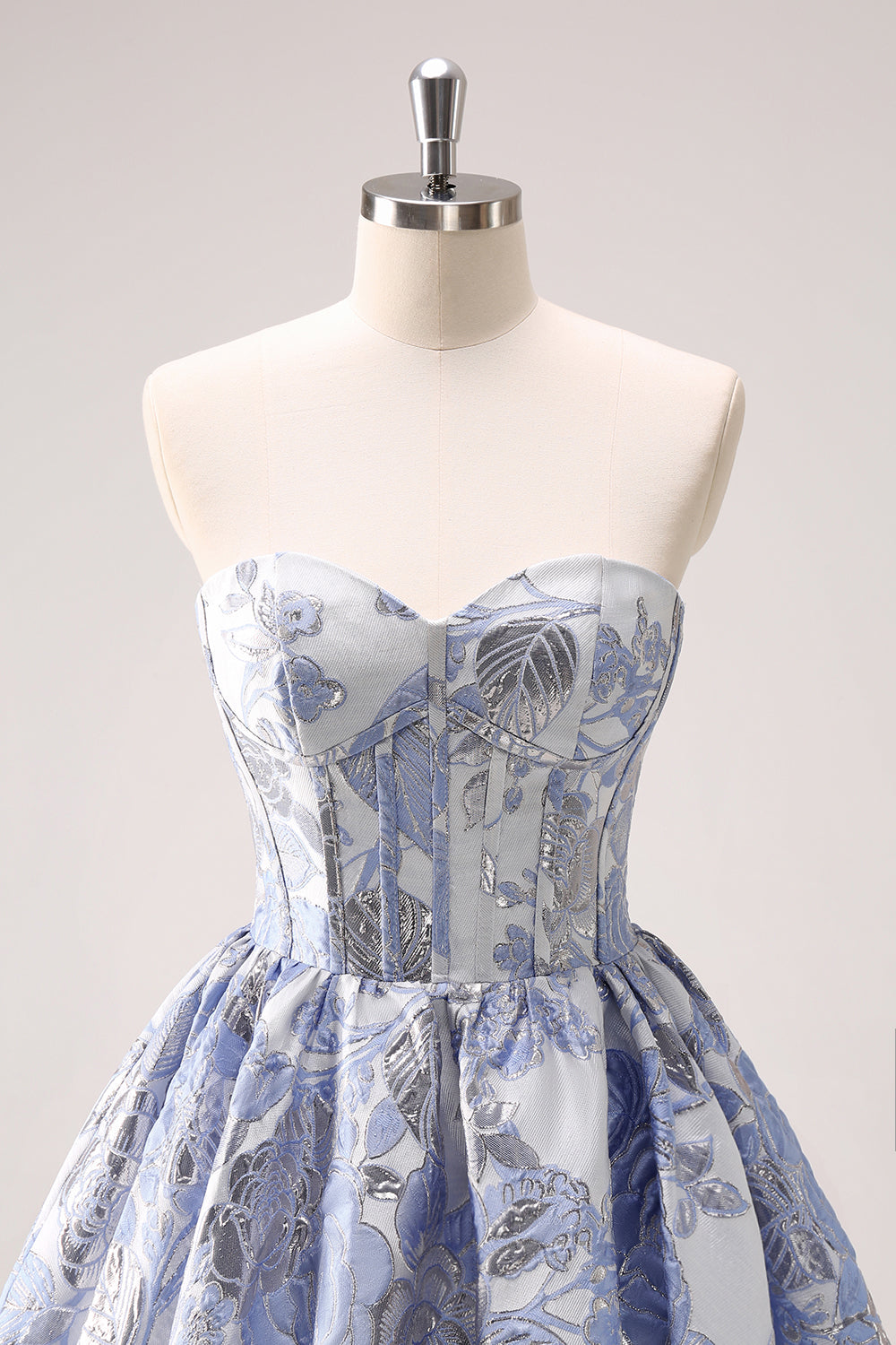 Fluffy Blue Homecoming Dresses Corset Strapless A Line Short Cocktail Dresses