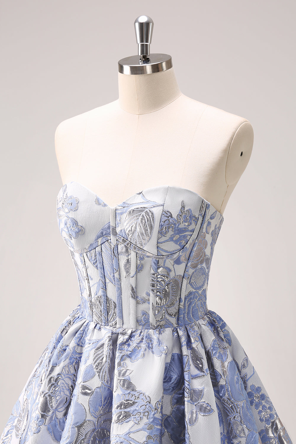 Fluffy Blue Homecoming Dresses Corset Strapless A Line Short Cocktail Dresses