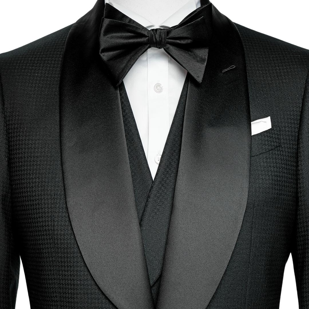 Formal Black Shawl Lapel 3 Piece Wedding Suit