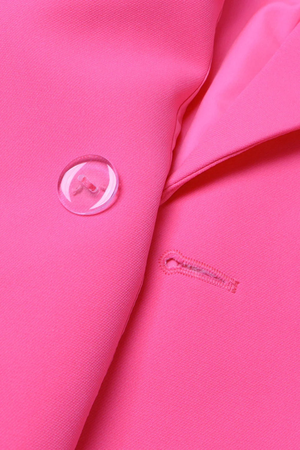 Fuchsia Double-Breasted Peak Lapel Blazer For Women Featuring Floral Details