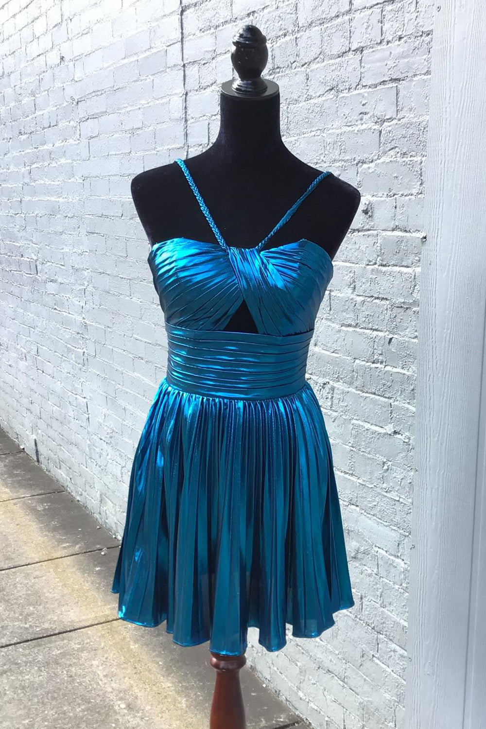 Fuchsia Homecoming Dresses A-Line Halter Pleated Short Cocktail Dresses