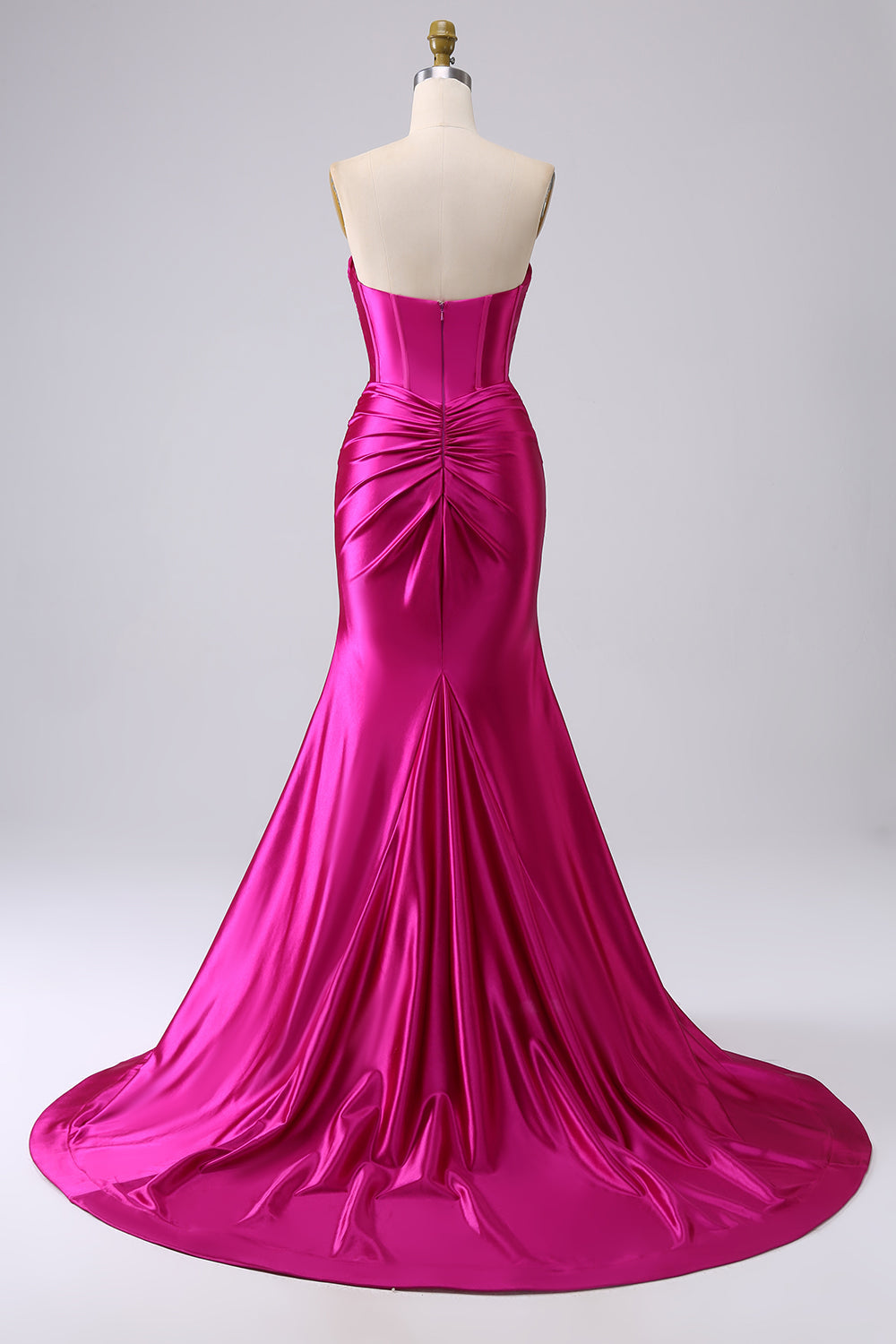 Fuchsia Mermaid Prom Dress Sweetheart Long Evening Dress with Slit