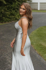 Fuchsia Prom Dress Halter Mermaid Hollow Out Evening Dress with Slit