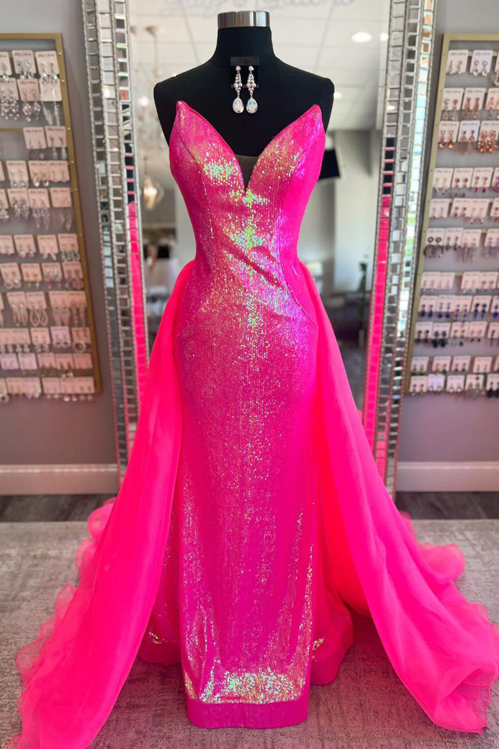 Fuchsia Prom Dress Mermaid Long Evening Dress