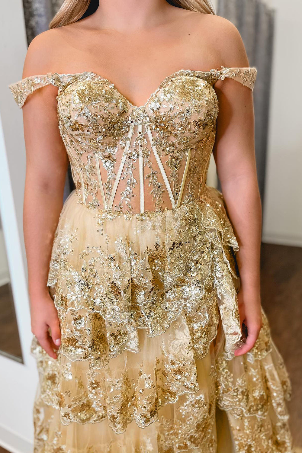 Fuchsia Prom Dress Ruffled Long Evening Dress with Slit