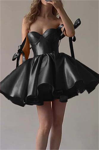 Fuchsia Satin Homecoming Dress Sweetheart Sleeveless Short Cocktail Dress With Ruffles