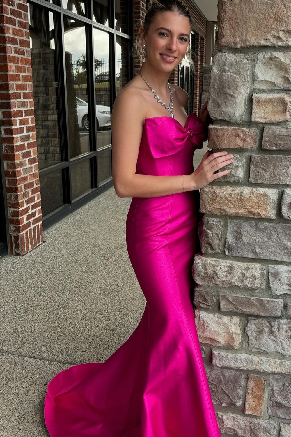 Fuchsia Sweetheart Prom Dress Mermaid Long Evening Dress