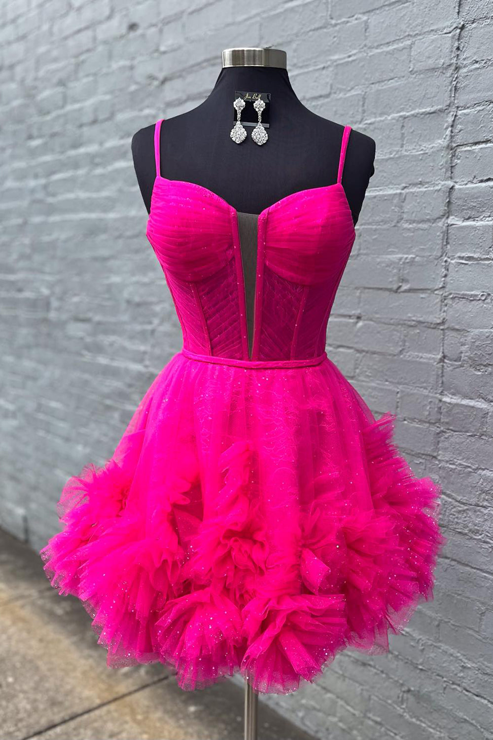 Glitter Blue Homecoming Dresses Corset Tulle A-Line Tulle Short Cocktail Dresses With Pocket