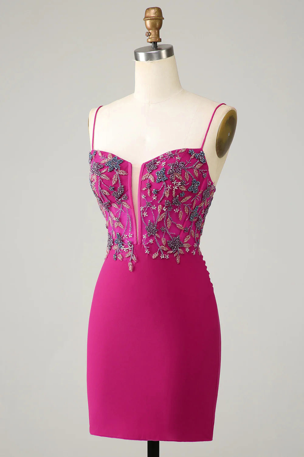 Glitter Blue Homecoming Dresses Spaghetti Straps Corset Tight Short Beaded Cocktail Dresses