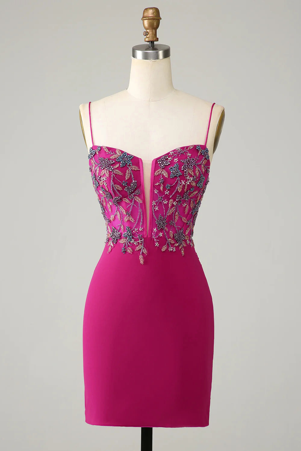 Glitter Blue Homecoming Dresses Spaghetti Straps Corset Tight Short Beaded Cocktail Dresses