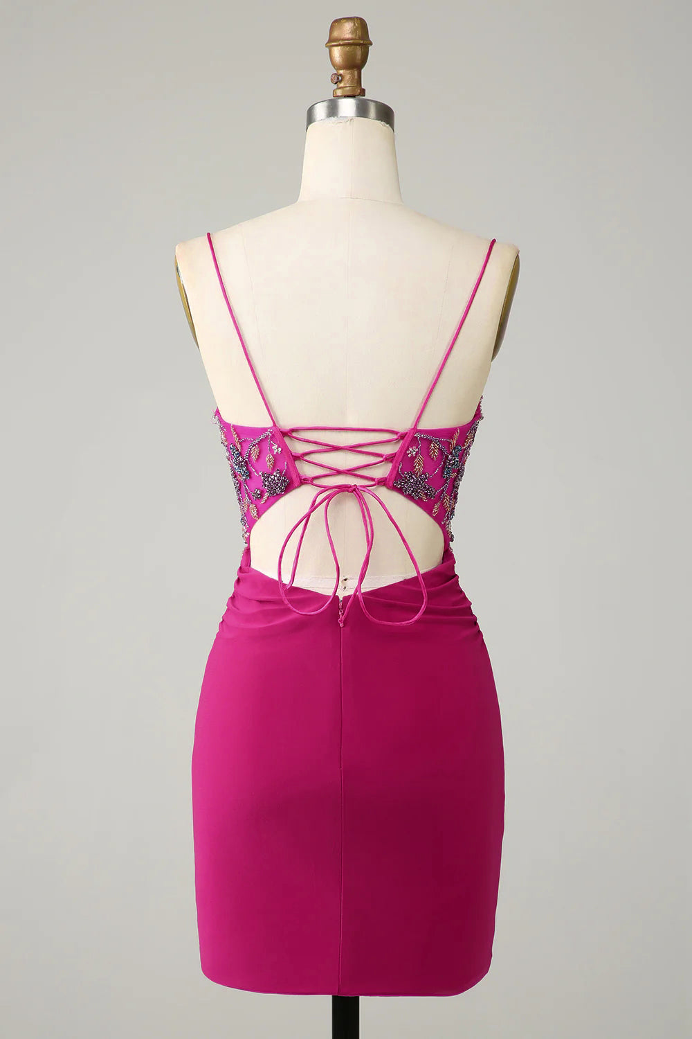 Glitter Blue Homecoming Dresses Spaghetti Straps Corset Tight Short Beaded Cocktail Dresses