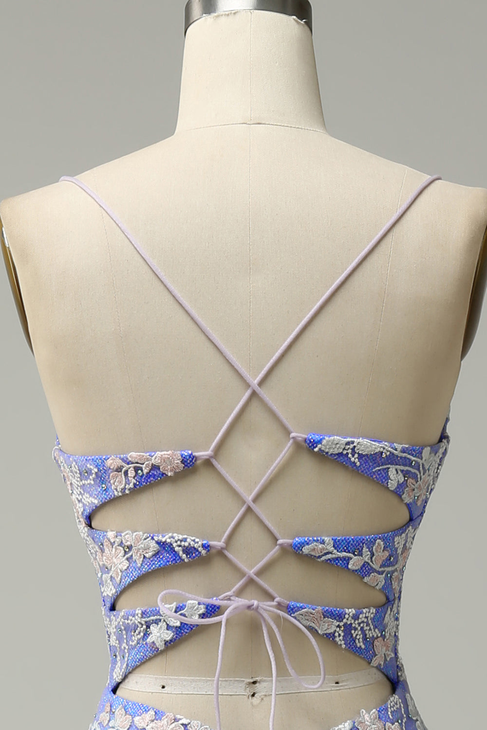 Glitter Blue Mermaid Lace Long Prom Dress with Slit