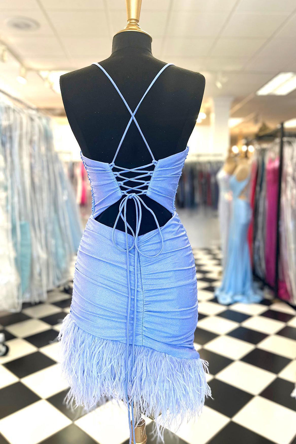 Glitter Fuchsia Homecoming Dresses Feathered Tight Short Cocktail Dresses