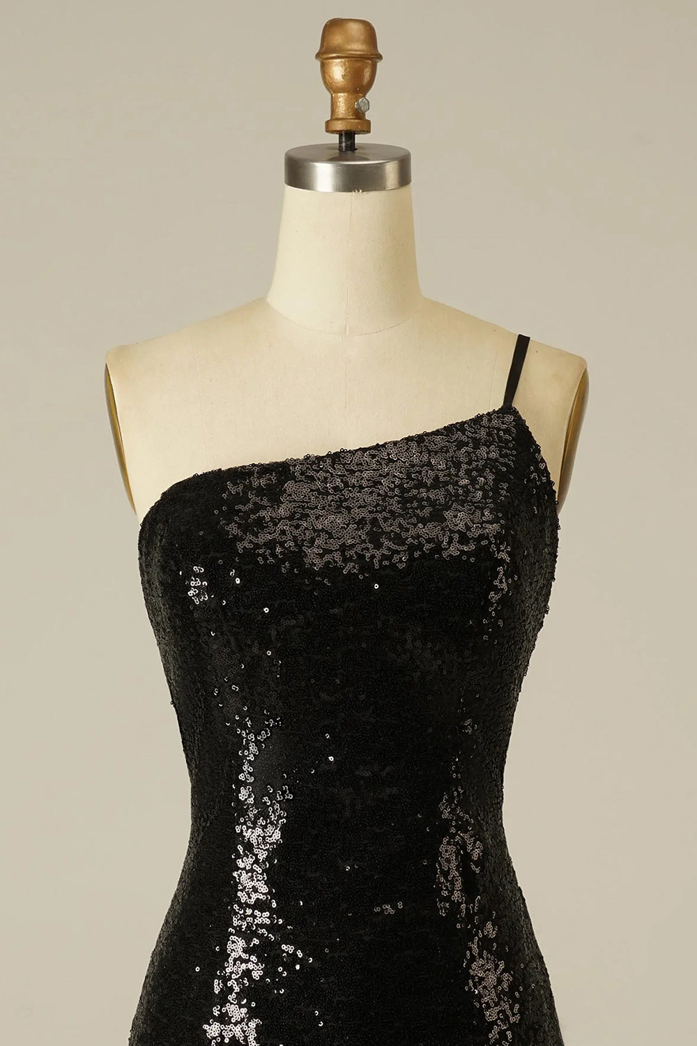Glitter One Shoulder Tight Black Homecoming Dresses Cocktail Dresses
