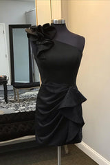 Glitter Red Homecoming Dresses One Shoulder Tiered Cocktail Dresses With Beadings