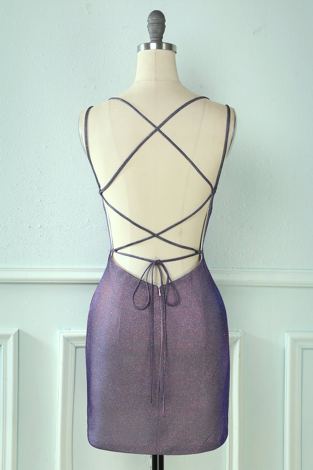 Glitter Tight Purple Homecoming Dresses Cocktail Dresses