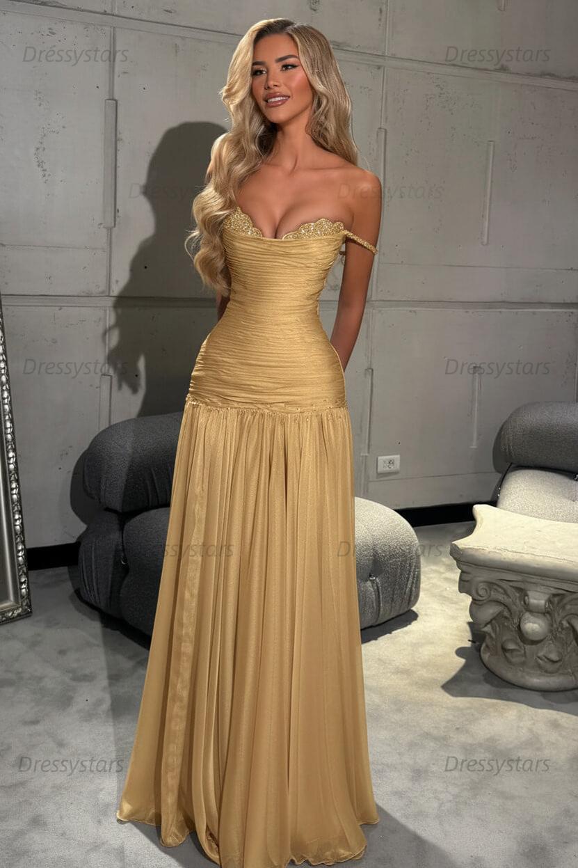 Mint Green Off The Shoulder Prom Dress A Line Formal Evening Gown