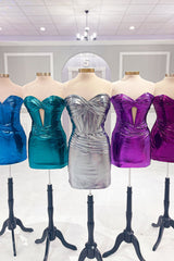 Golden Homecoming Dress Sweetheart Corset Tight Short Prom Dress
