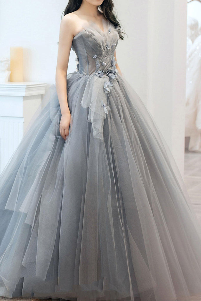 gray formal dress Dressystars Women Prom Sweetheart Neck Tulle Long Dress Evening Dress Ruby Red Stretch Satin Bridesmaid Grey Size Casual Maternity Dresses | Color:CREAM/PINK