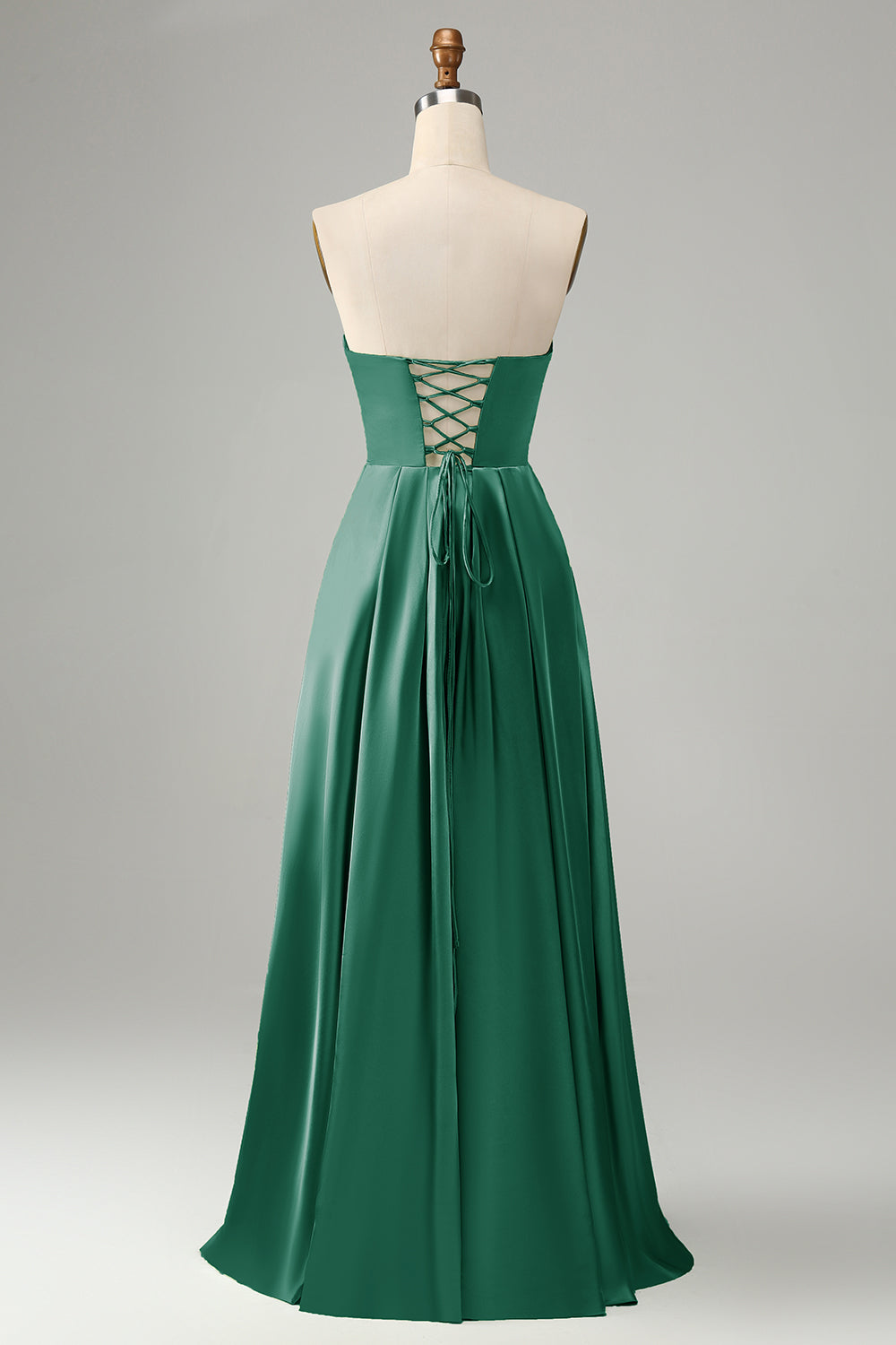 Green Keyhole Wedding Guest Dress A Line Sweetheart Long Prom Dress With Slit