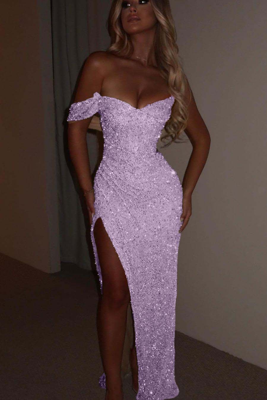 Green Mermaid Prom Dress One Shoulder Cap Sleeve Formal Dress With Sequins