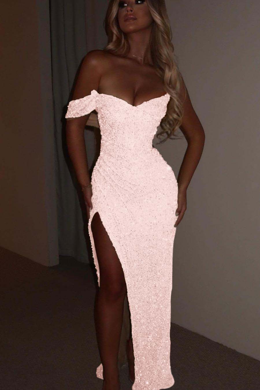 Green Mermaid Prom Dress One Shoulder Cap Sleeve Formal Dress With Sequins