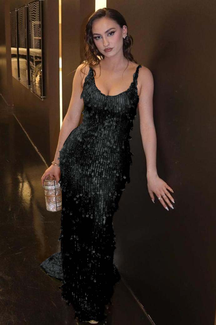 Green Mermaid Prom Dress Sleeveless Scoop Neck Formal Dress With Sequins
