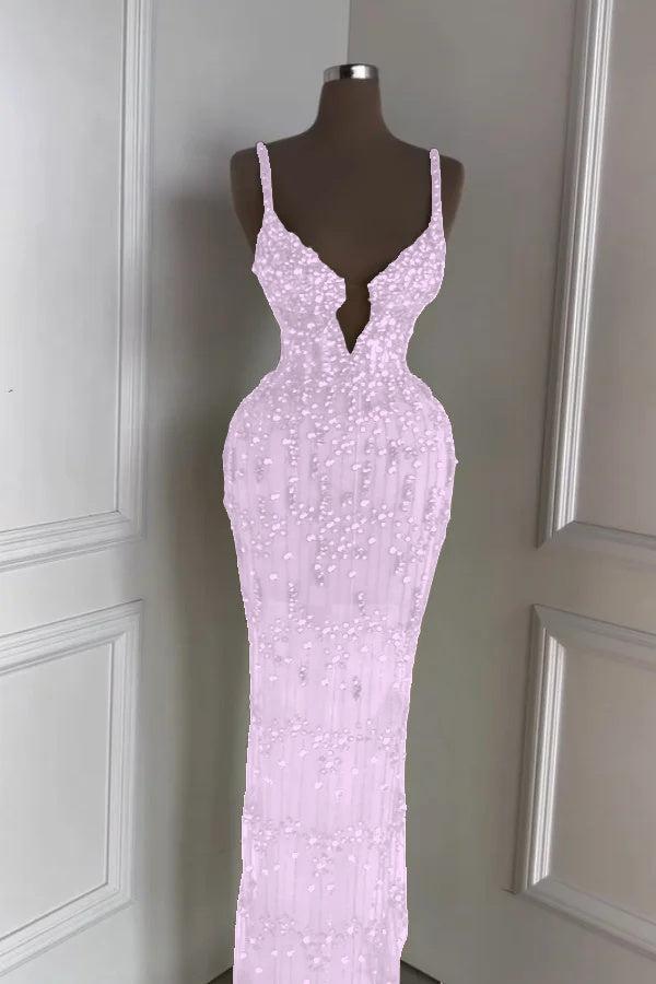 Green Mermaid Prom Dress Sleeveless Spaghetti Straps Formal Dress With Beadings and Rhinestones