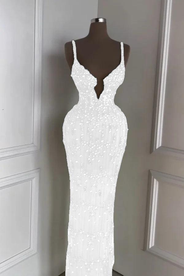 Green Mermaid Prom Dress Sleeveless Spaghetti Straps Formal Dress With Beadings and Rhinestones