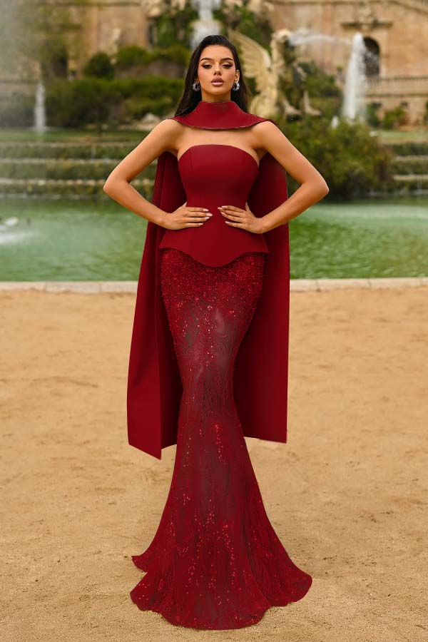 Green Mermaid Prom Dress Sleeveless Strapless Formal Dress With Lace Appliques