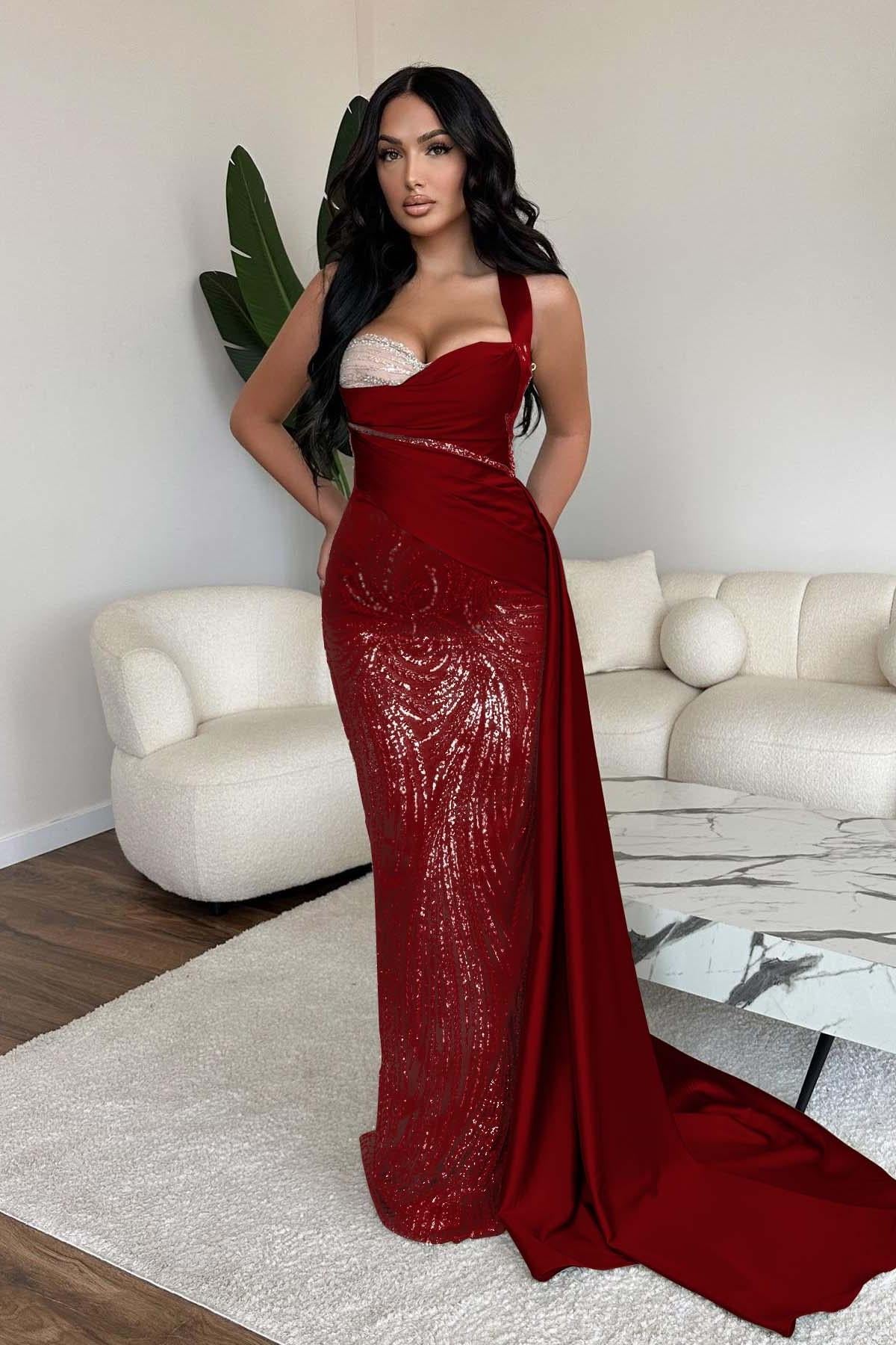 Green Mermaid Prom Dress Sweetheart Formal Dress With Sequins