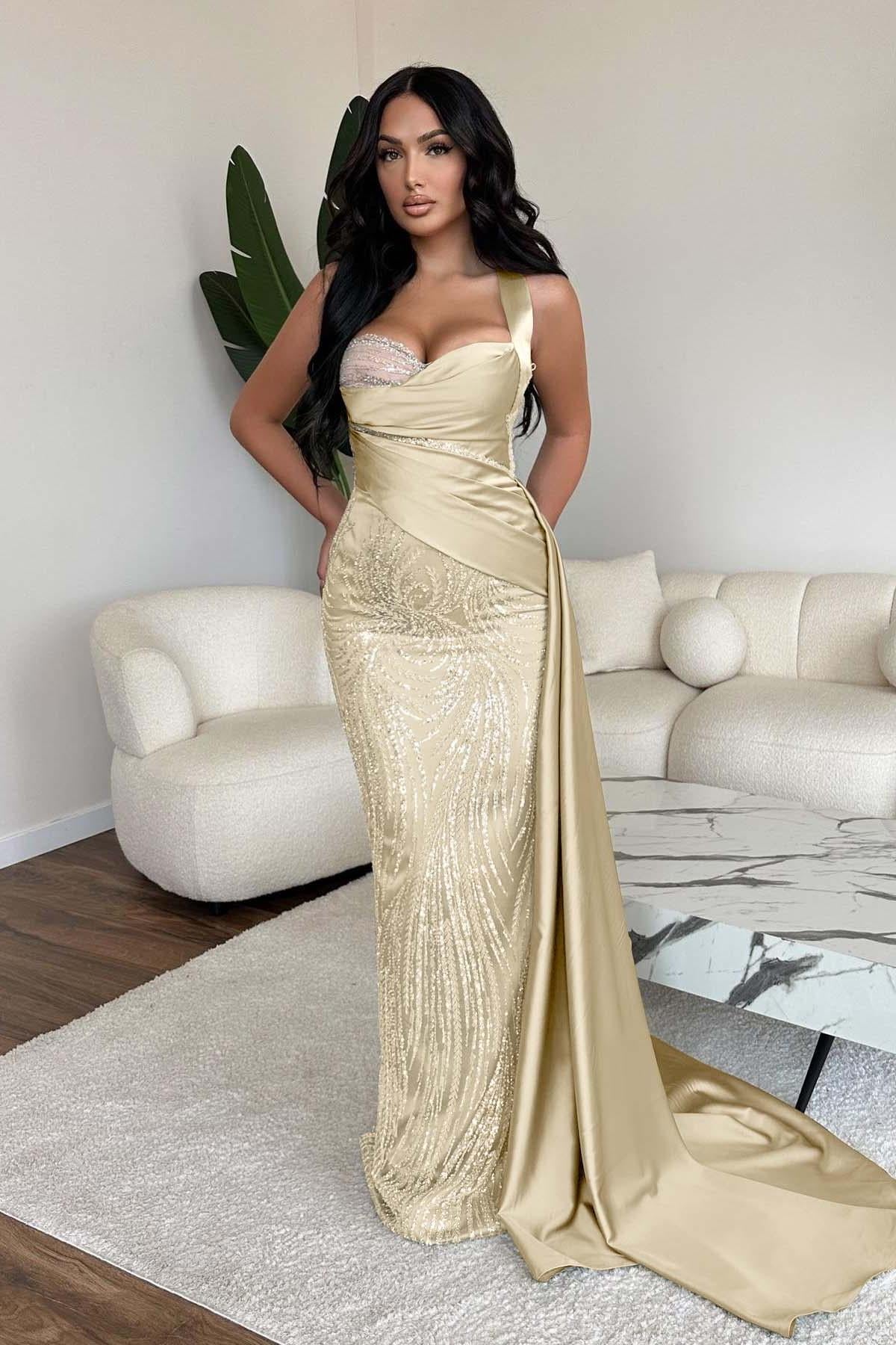 Green Mermaid Prom Dress Sweetheart Formal Dress With Sequins