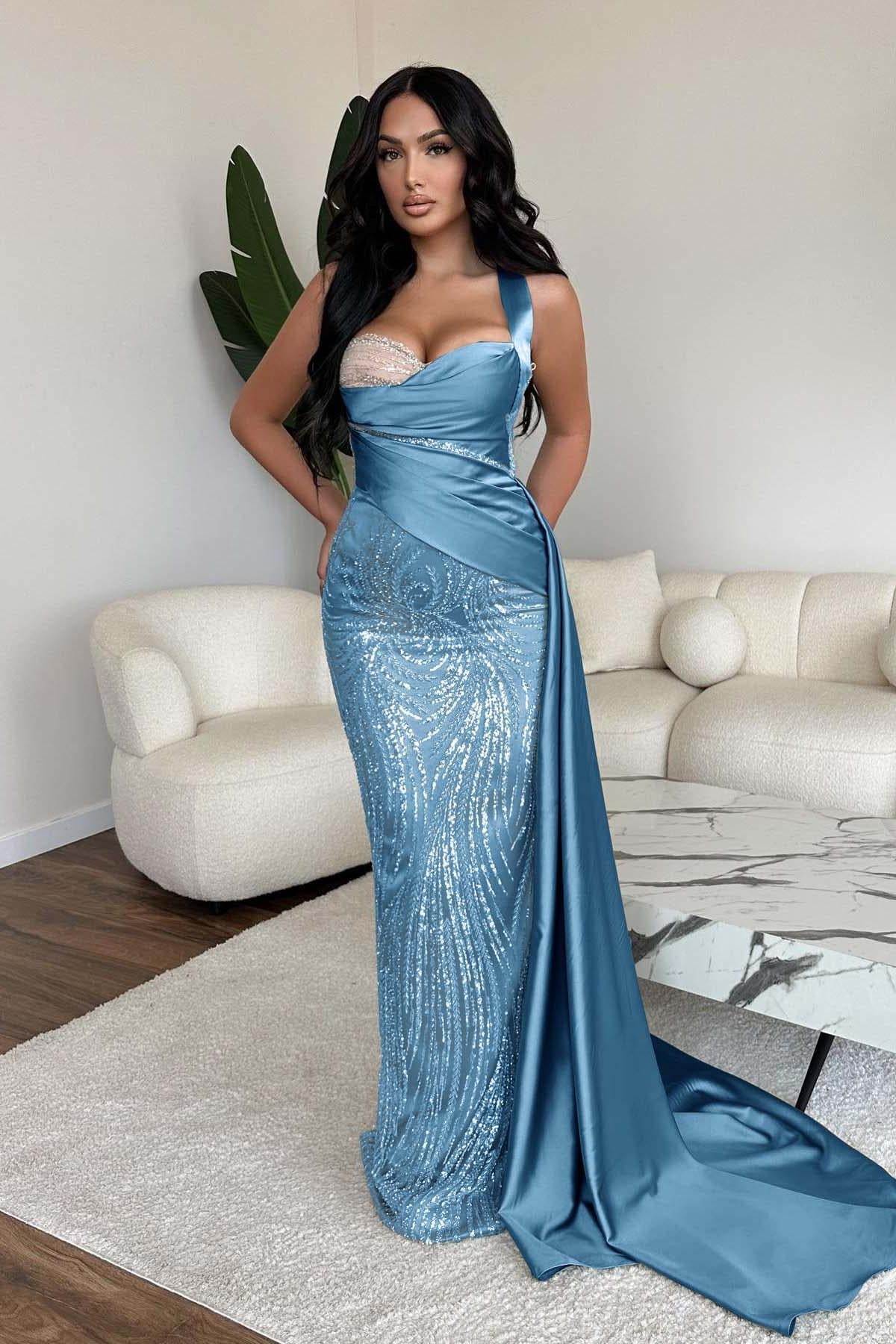 Green Mermaid Prom Dress Sweetheart Formal Dress With Sequins