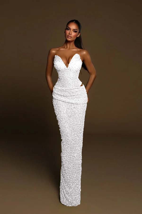 Green Mermaid Prom Dress Sweetheart Sleeveless Formal Dress With Sequins