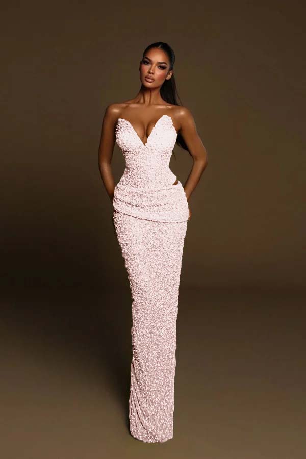 Green Mermaid Prom Dress Sweetheart Sleeveless Formal Dress With Sequins