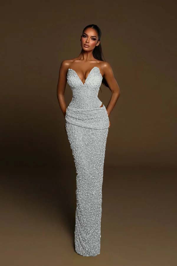 Green Mermaid Prom Dress Sweetheart Sleeveless Formal Dress With Sequins