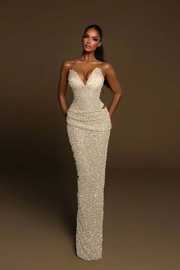 Green Mermaid Prom Dress Sweetheart Sleeveless Formal Dress With Sequins