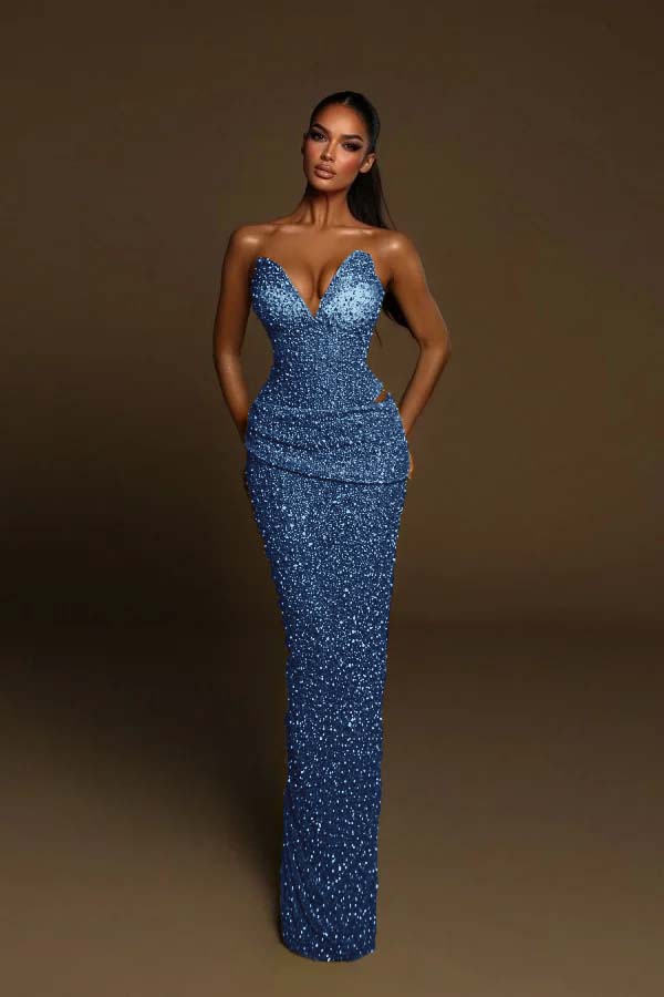 Green Mermaid Prom Dress Sweetheart Sleeveless Formal Dress With Sequins