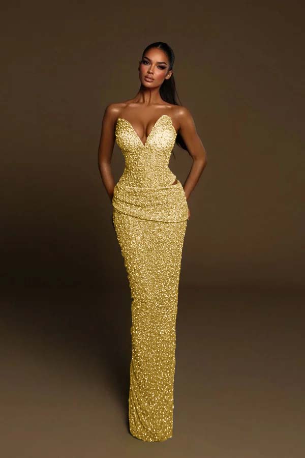 Green Mermaid Prom Dress Sweetheart Sleeveless Formal Dress With Sequins