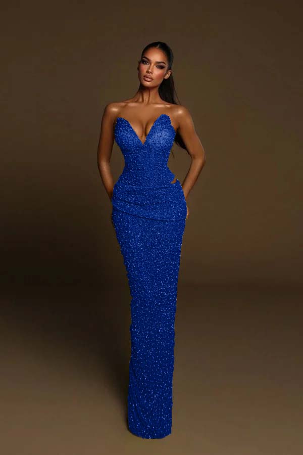 Green Mermaid Prom Dress Sweetheart Sleeveless Formal Dress With Sequins