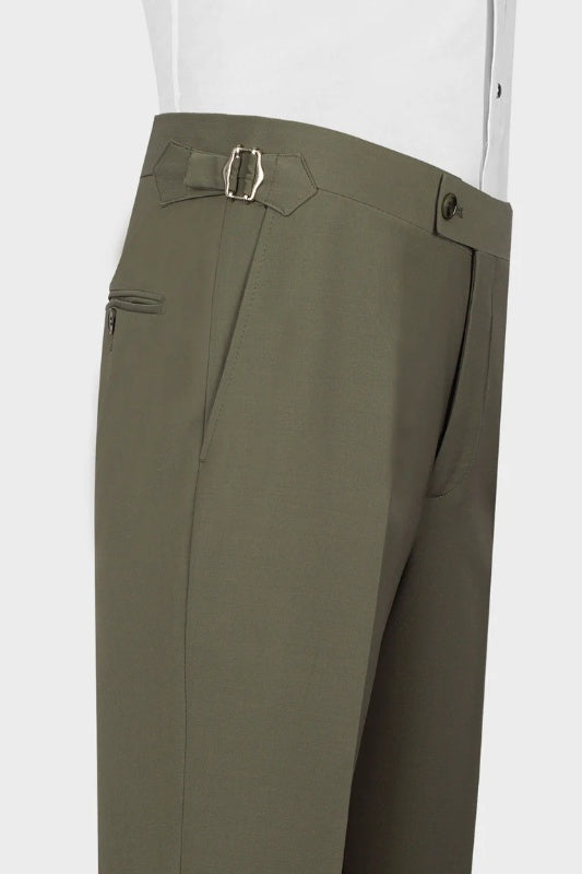 Green Peaked Lapel 3 Piece Business Men Suit