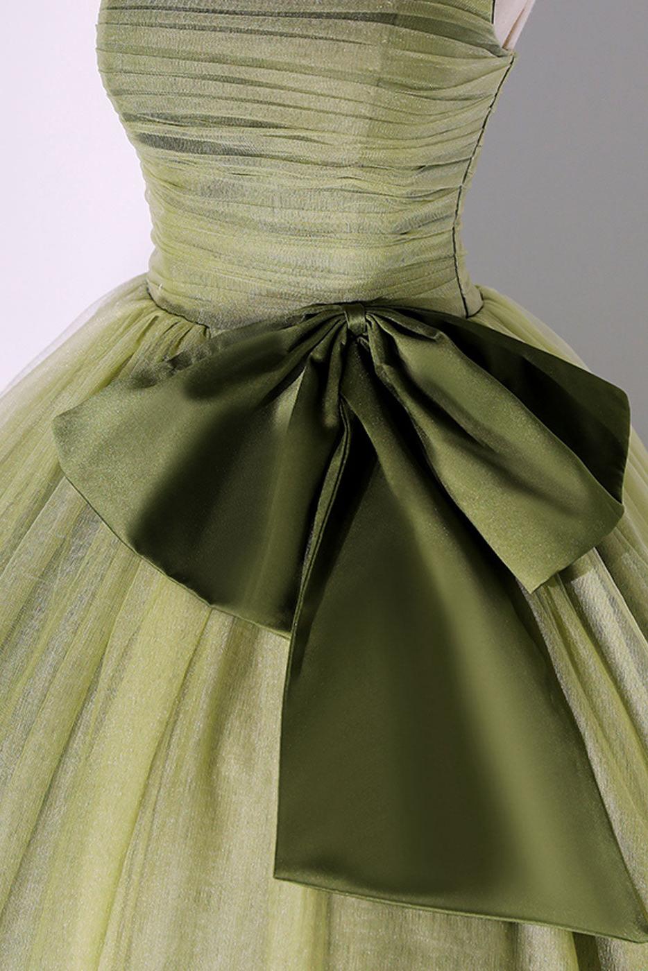 Green Prom Dress A Line Tulle Long Formal Evening Dress