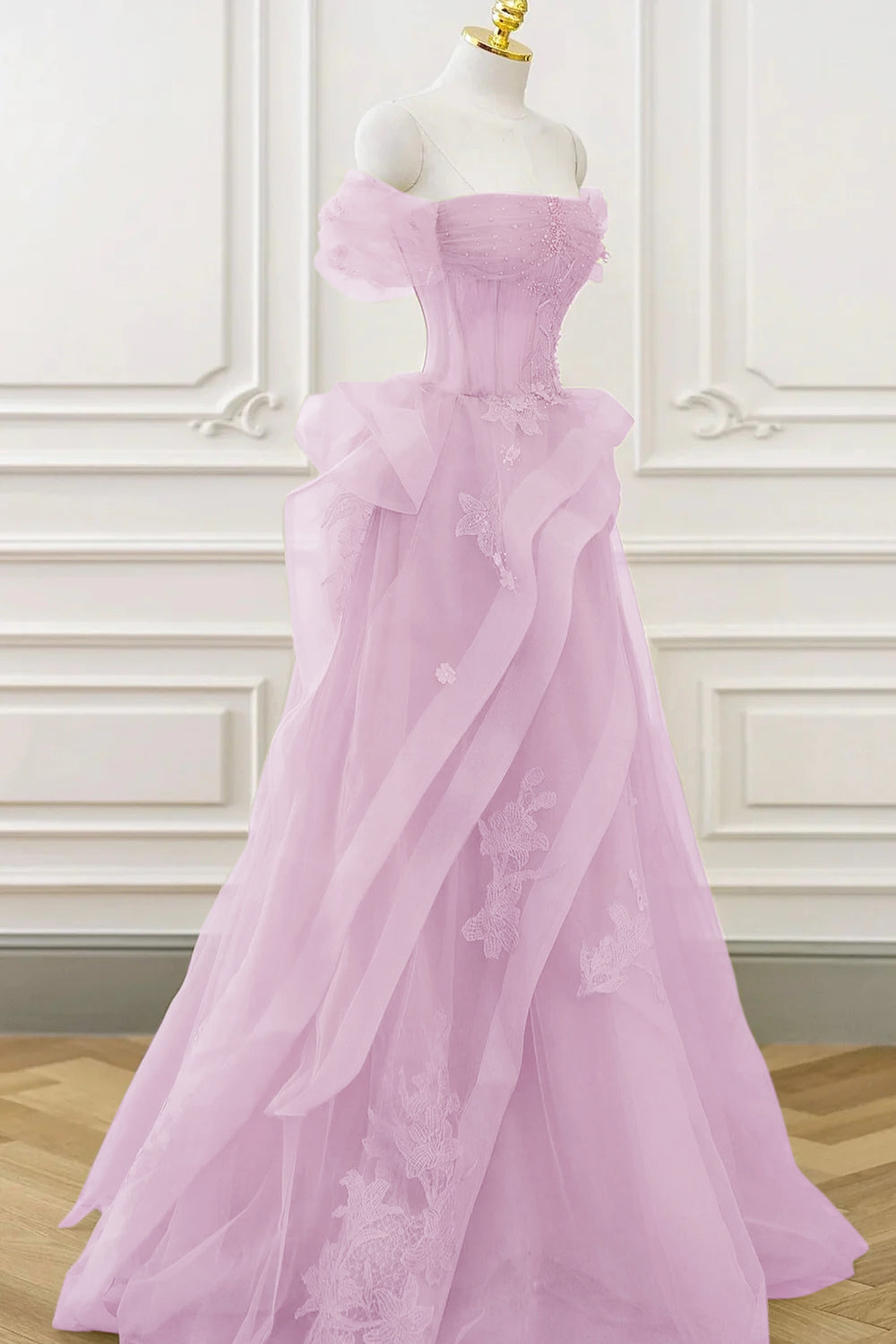 Green Prom Dress Tulle Lace Long Elegant Corset Formal Party Evening Dress