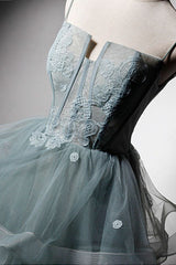 Green Prom Dress Tulle Lace Long Evening Dress