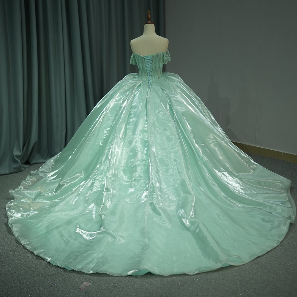 Green Quinceanera Dress Sweet 15 Evening Dress Crystal Sleeveless Ball Gown